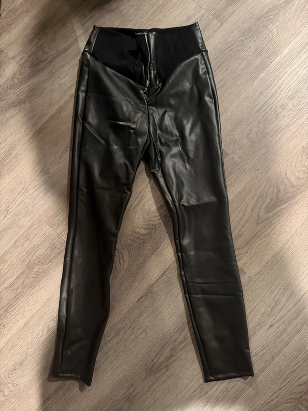 bebe high waist Black vegan leather leggings
